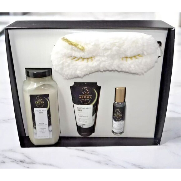 Moonlight Zen Black Chamomile Bath and Body Works Aroma Gift Set 4 pc - Picture 6 of 8